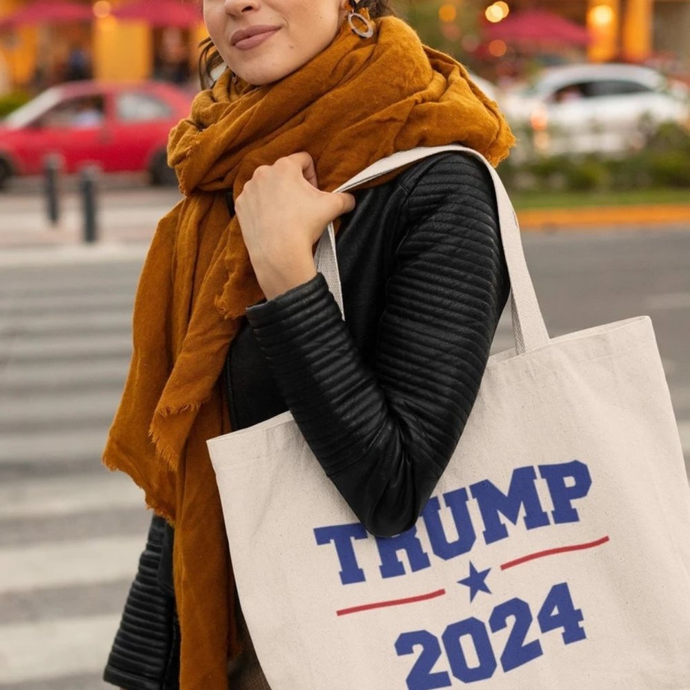 Trump 2024 #2, Tote Bag, Shopping Bag, Shoulder Bag, Grocery Bag, Canvas Bag, Re